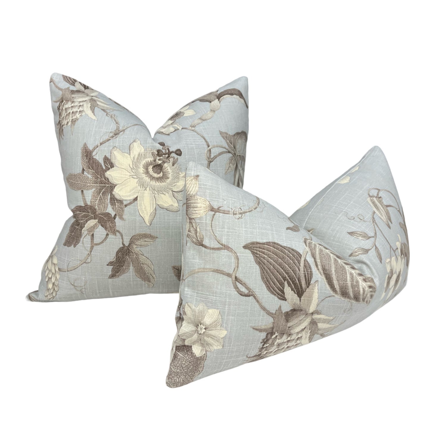 Earthy floral on light grey Pillow Cover