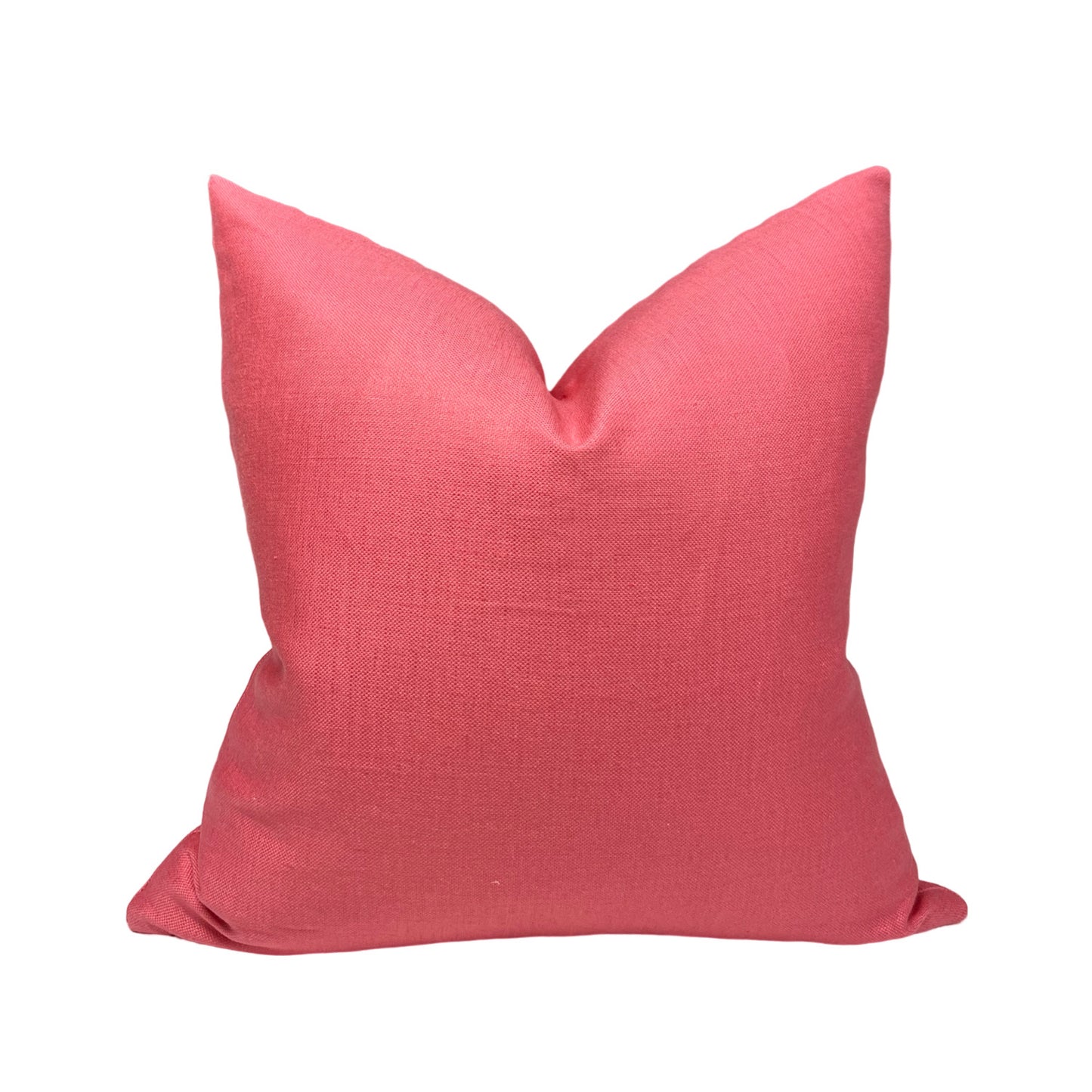 Coral Pink Linen Pillow Cover