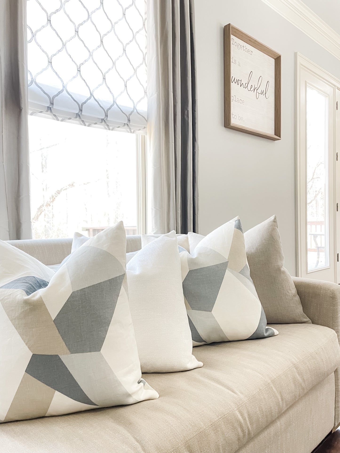 Urban Twist Grey and Beige Pillow