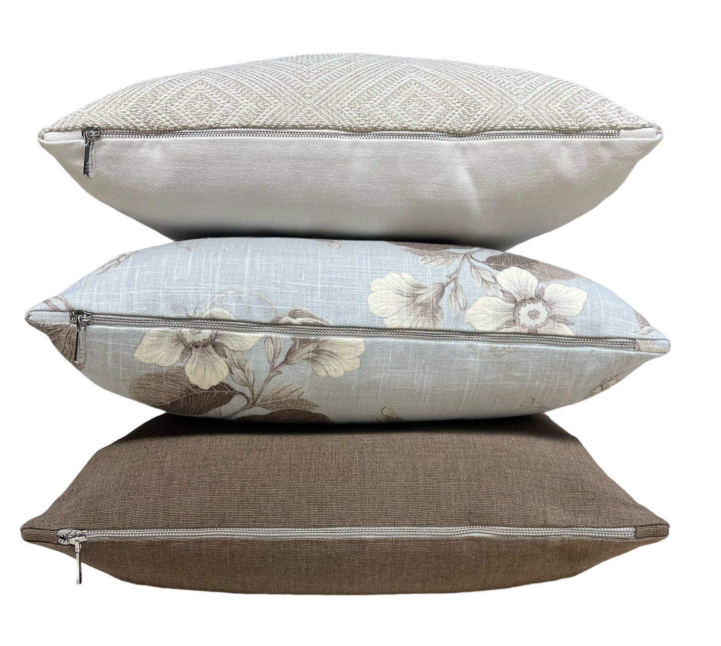 Earthy floral on light grey Pillow Cover