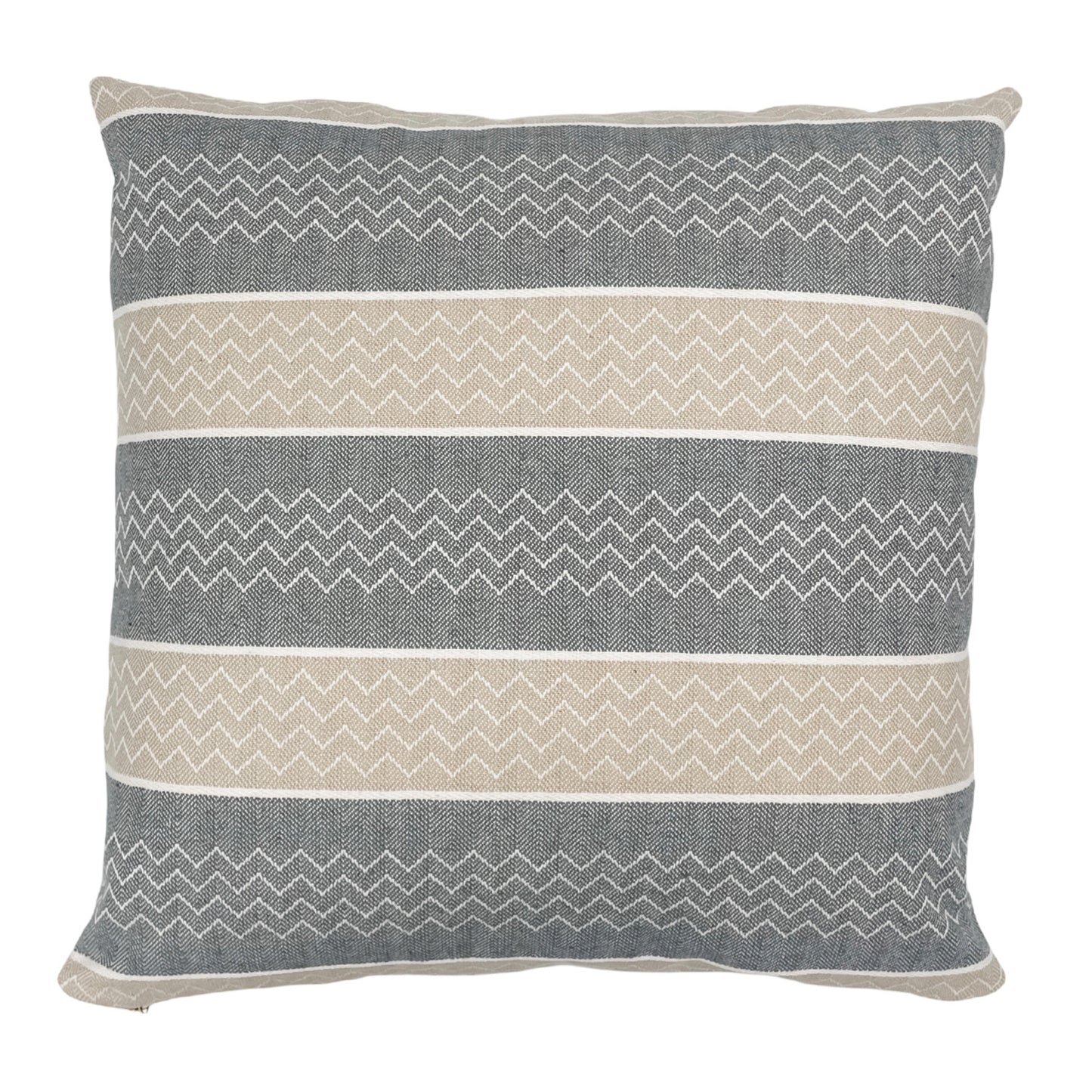 Grey and ivory chevron stripe Pillow Cover