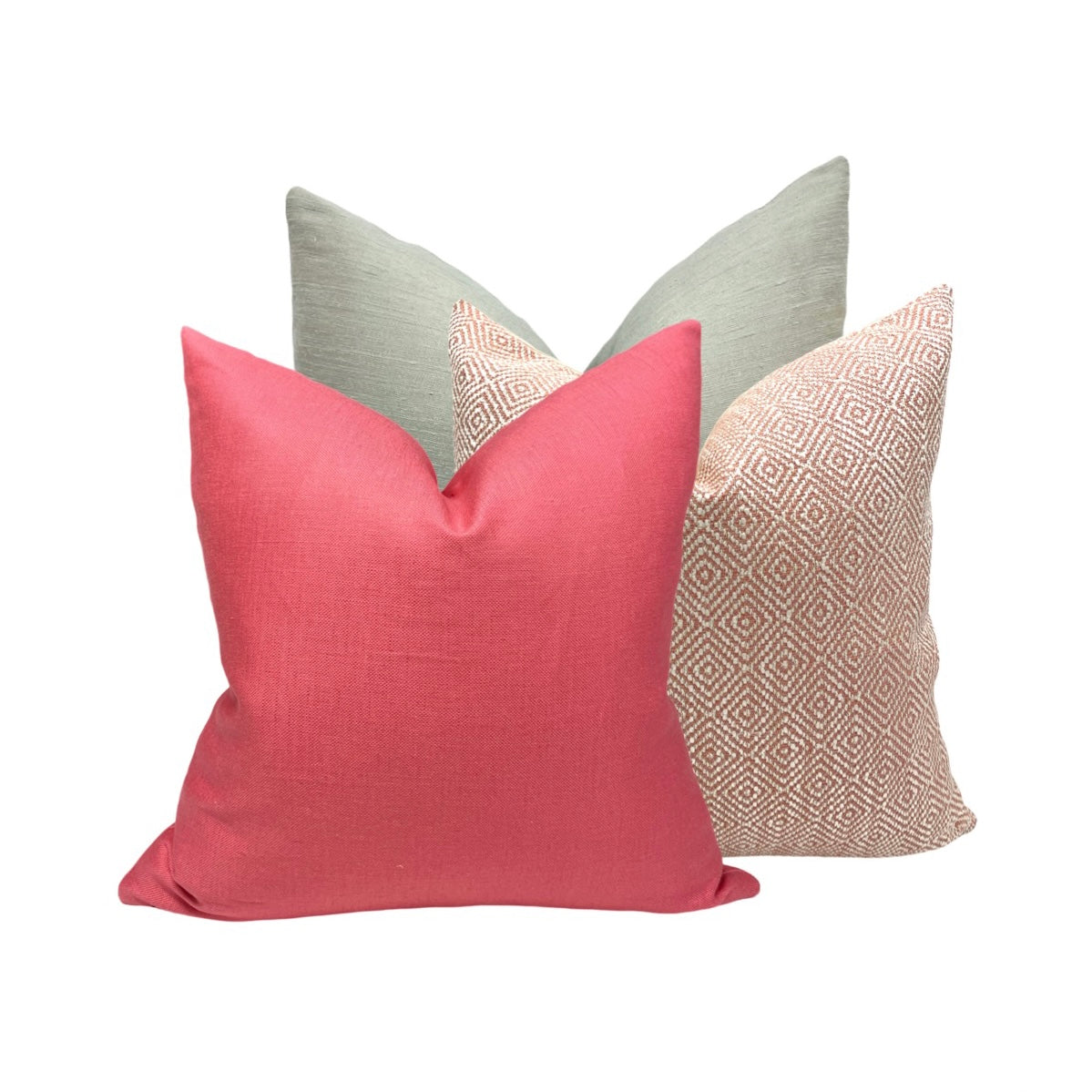 Coral Pink Linen Pillow Cover