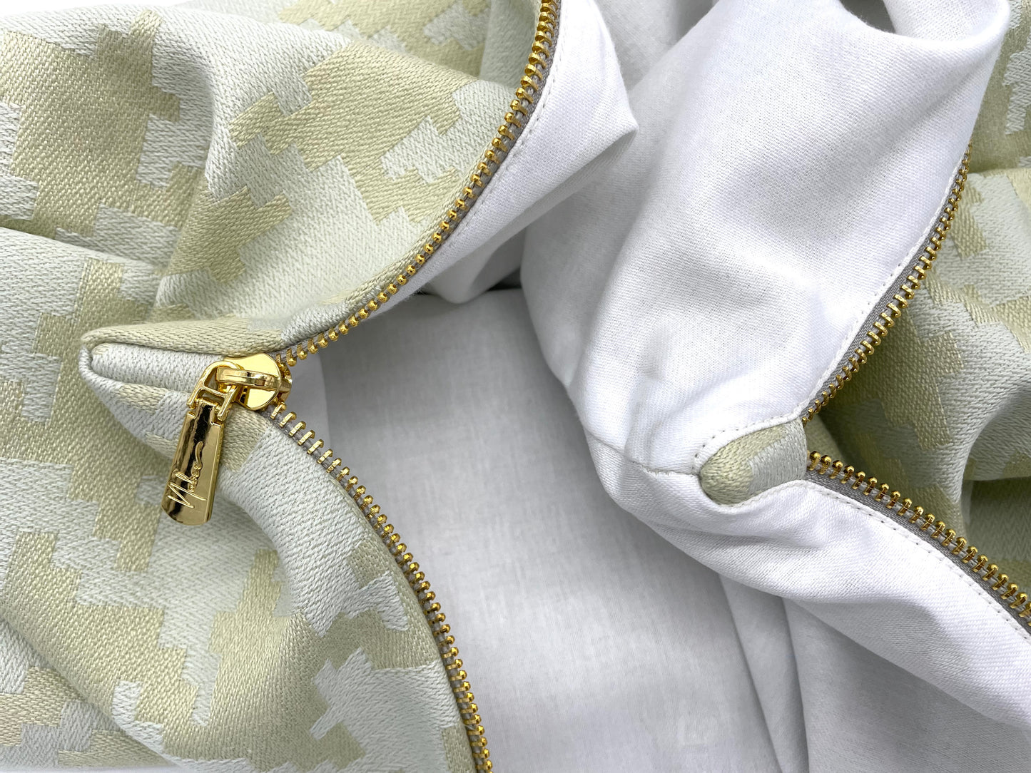 Sage Houndstooth Pillow Cover