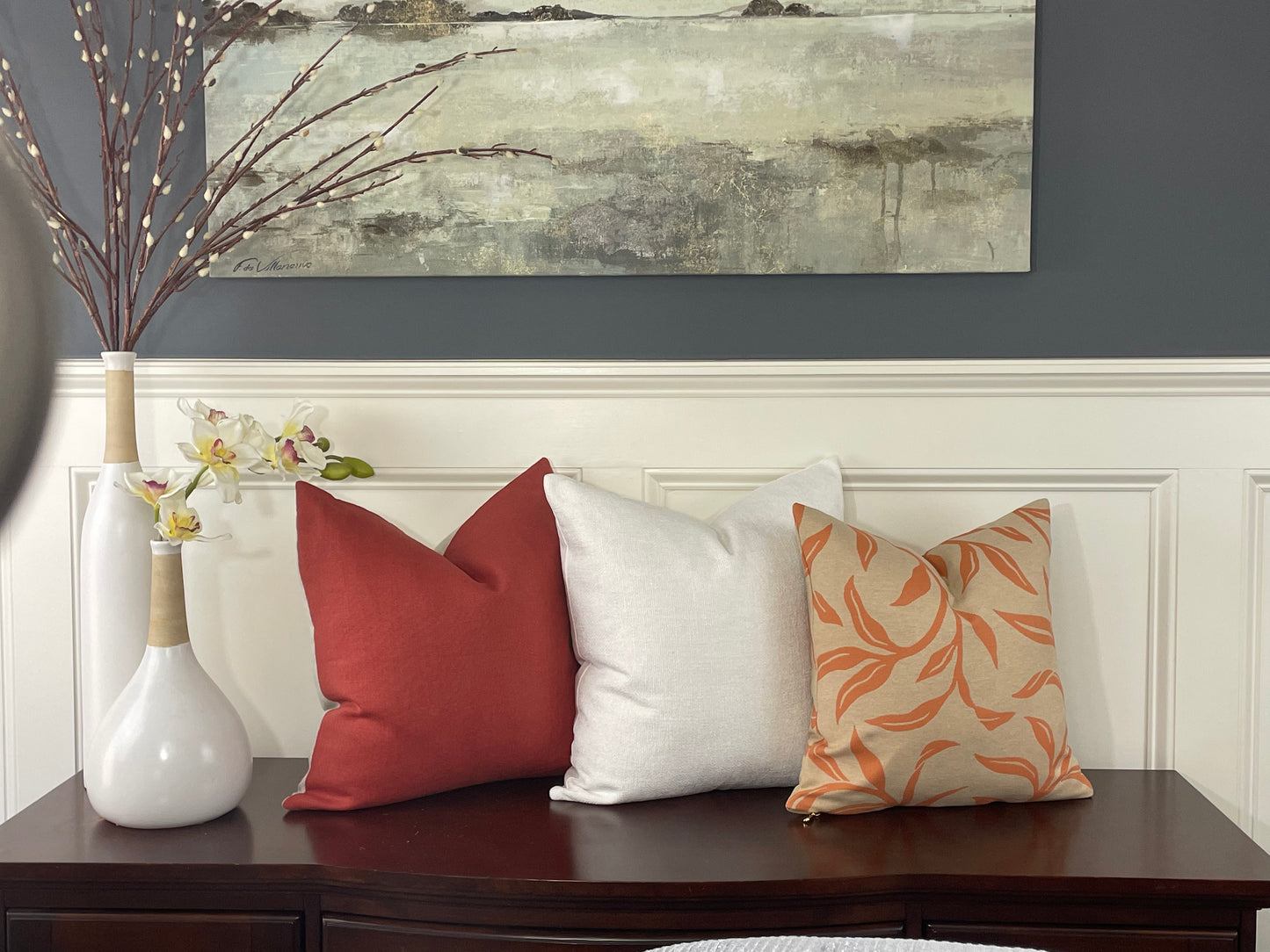 Orange Leaf Pillow Cover