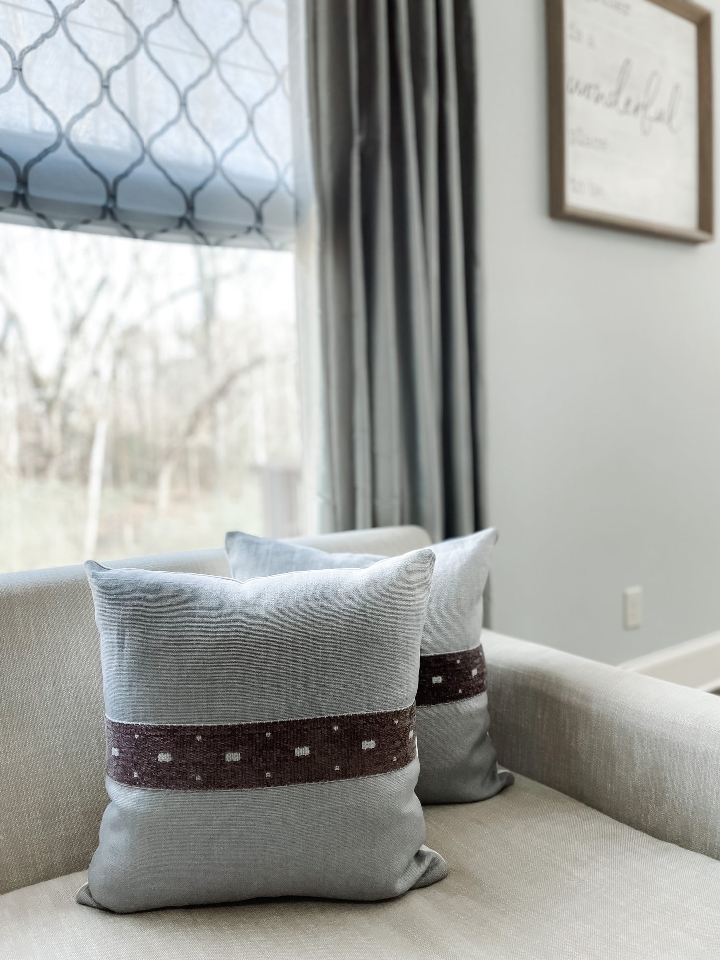 Grey basket weave Pillow Cover