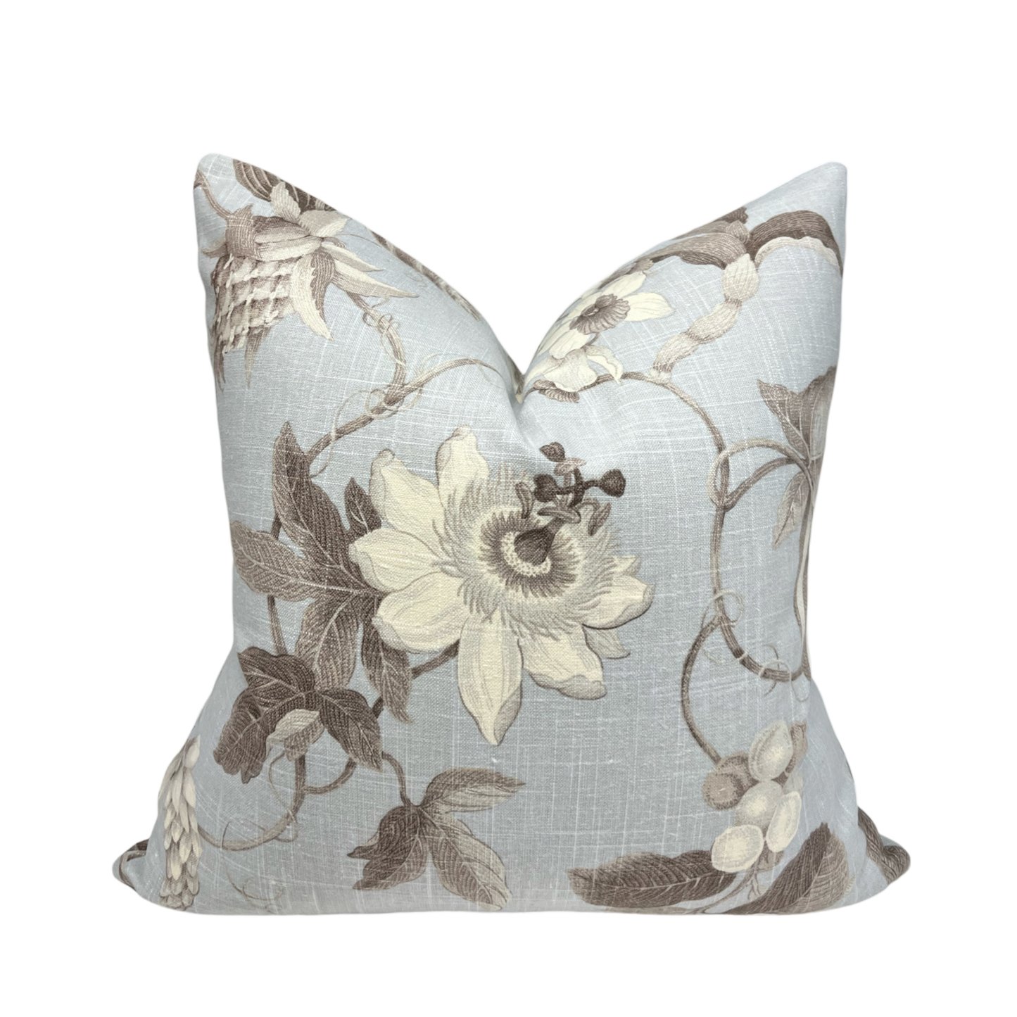 Earthy floral on light grey Pillow Cover