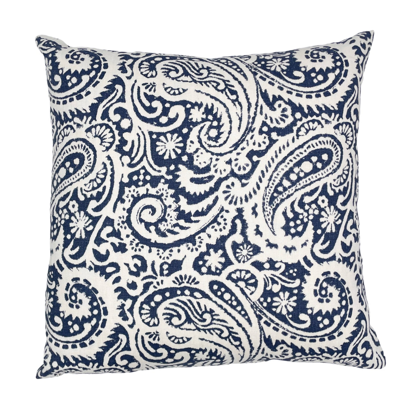 Kravet Arta Navy Paisley Pillow Cover