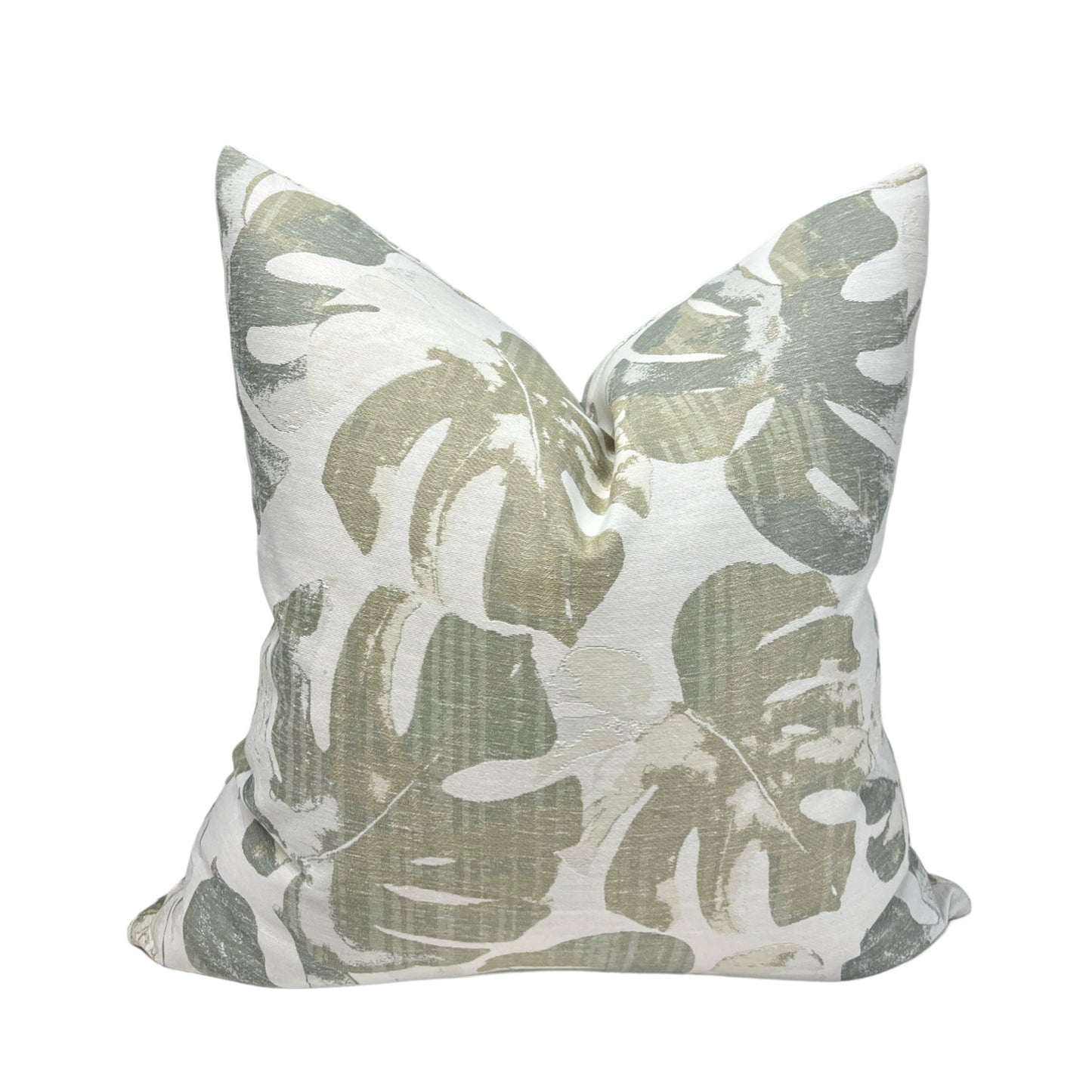 Sage Palm Leaf Pillow Cover
