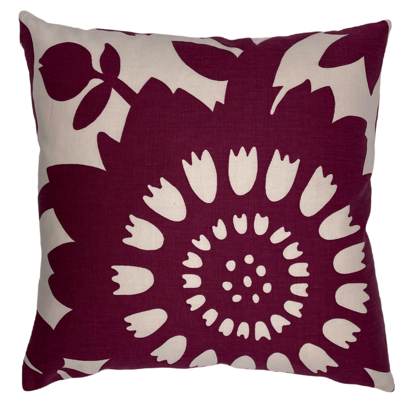 Maroon Floral Indoor/Outdoor Pillow Cover