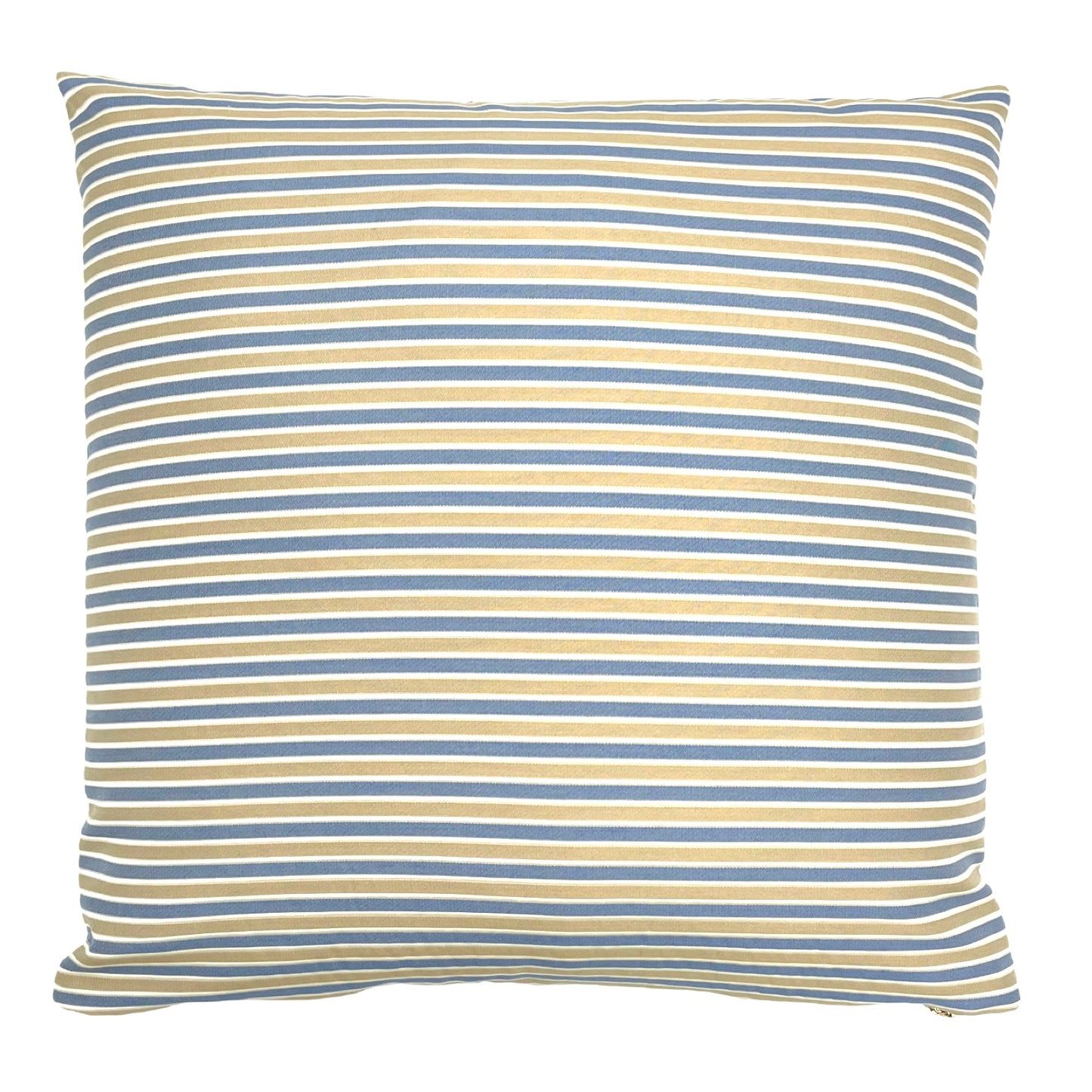 Blue and Tan ribbed stripes Pillow Cover