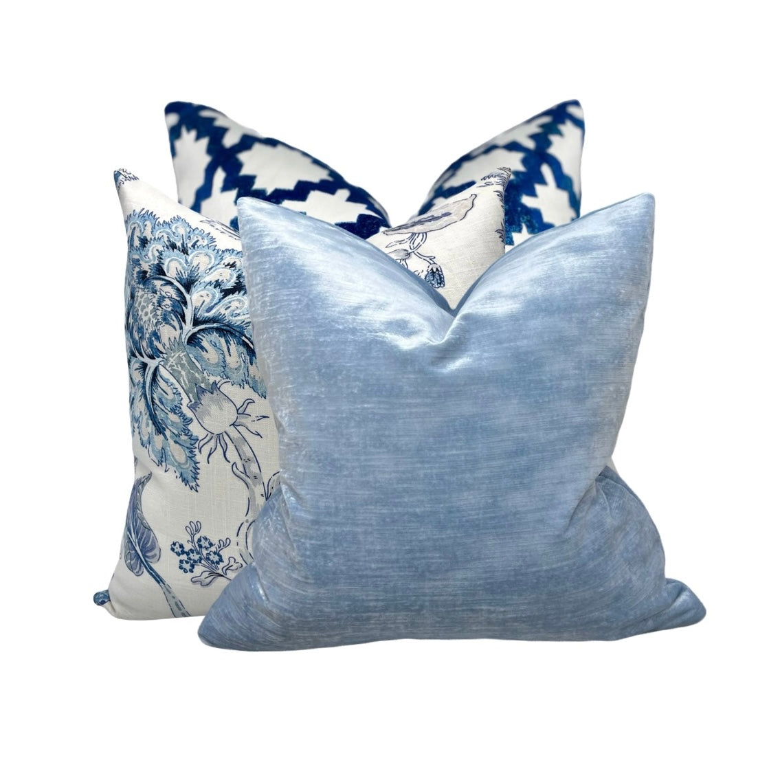 Ice Blue Velvet Pillow Cover