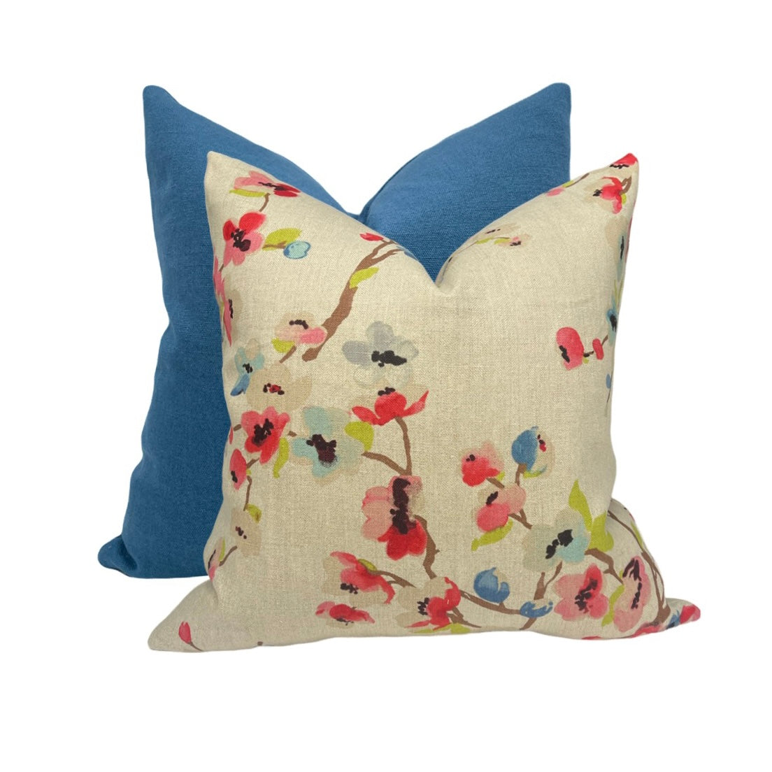 Cherry Blossom Natural Linen Pillow Cover