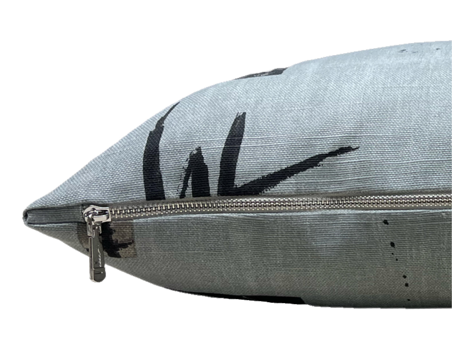 Dark grey printed linen