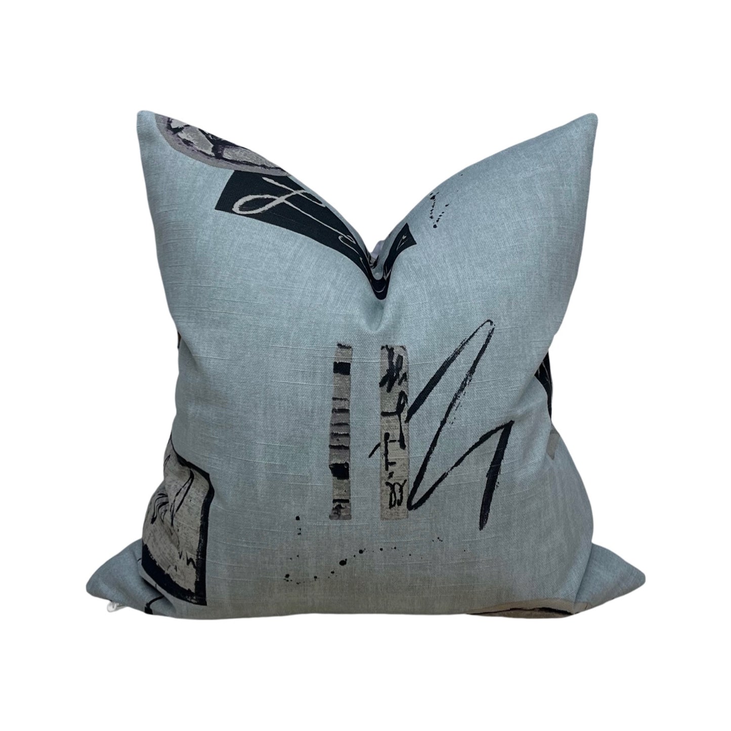 Dark grey printed linen