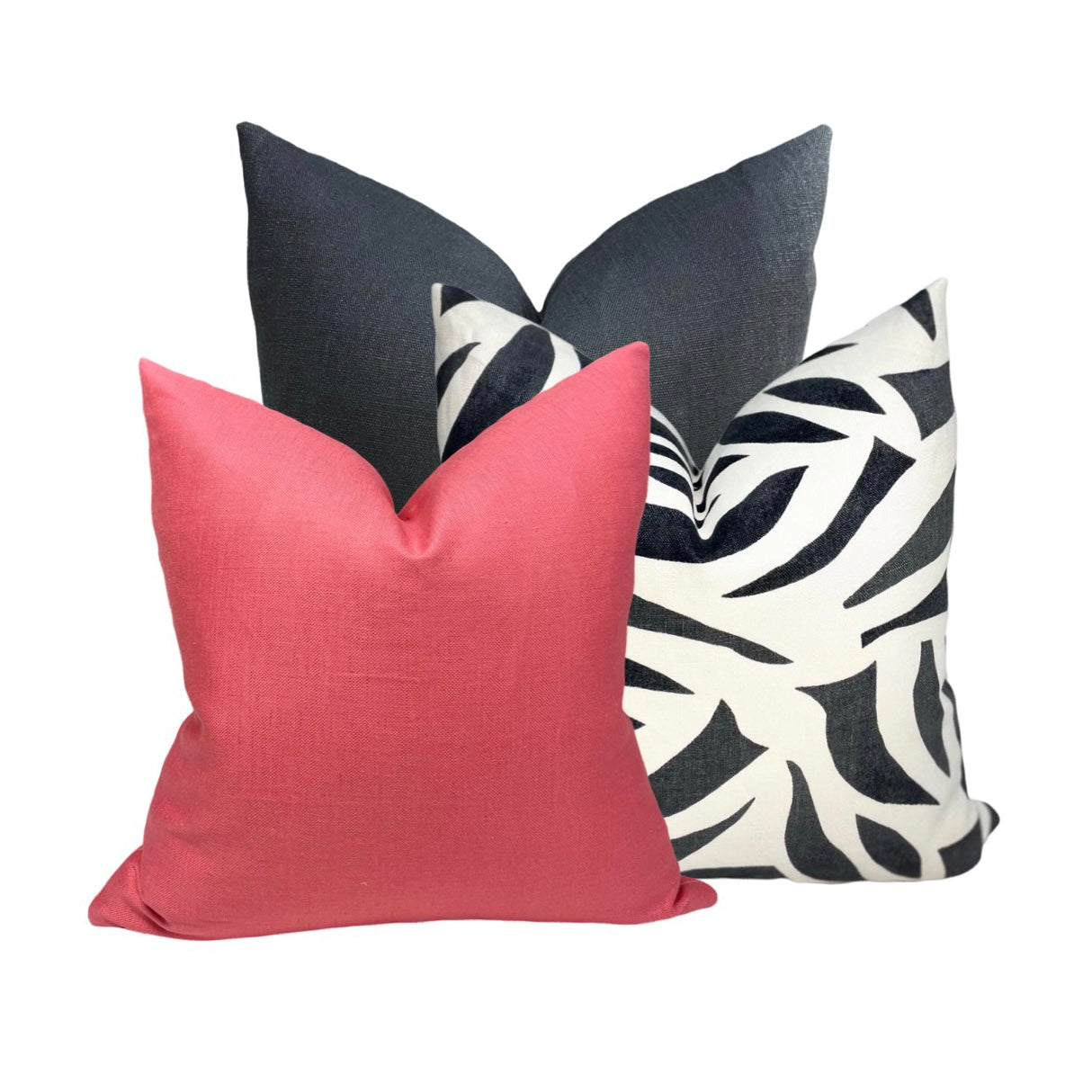 Coral Pink Linen Pillow Cover