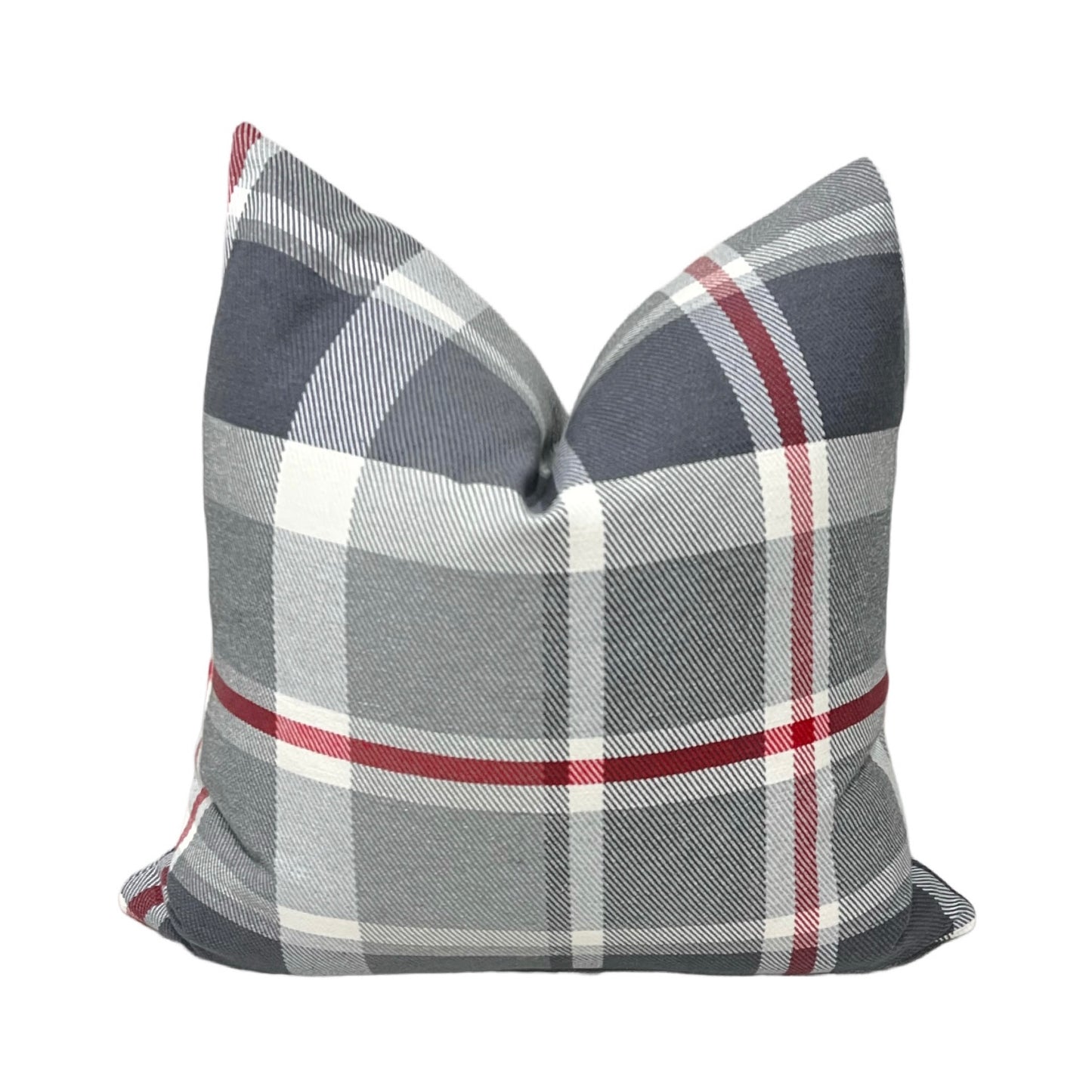 Grey Plaid Pillow Cover