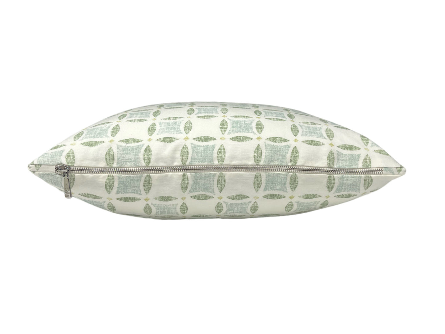Green Geometric Print Linen Pillow Cover