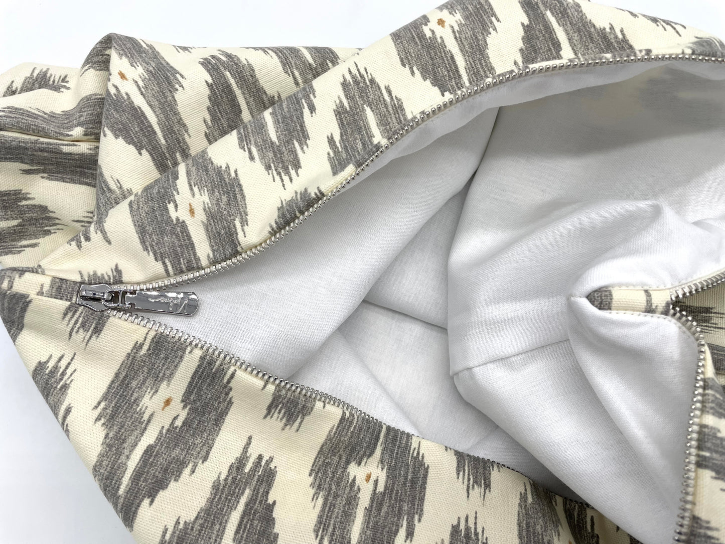 Grey Ikat Pillow Cover