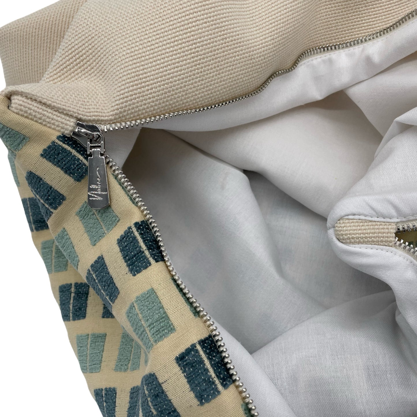 Broken Stripes Sage and Teal Pillow Cover