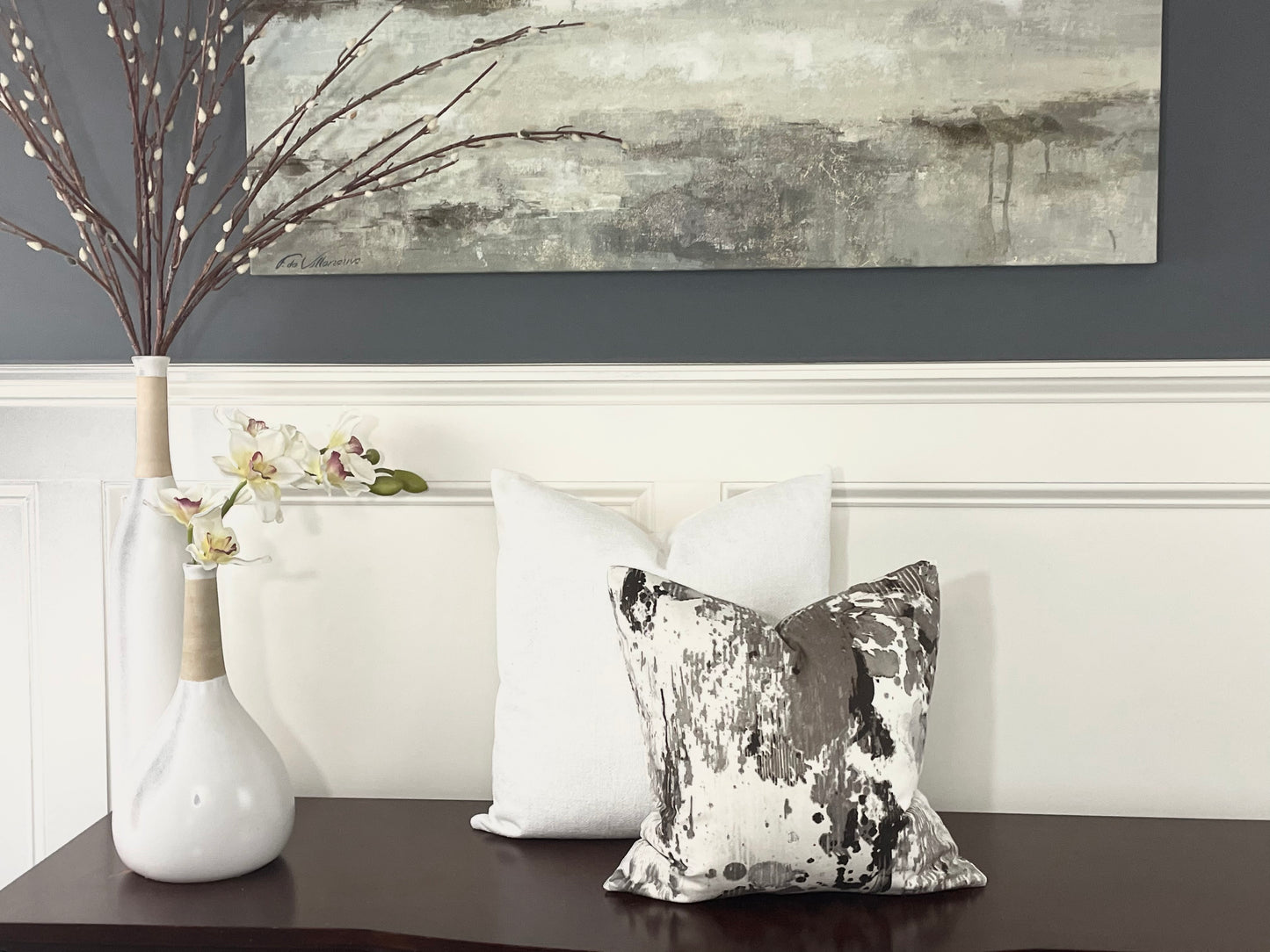 Abstract Grey Pillow Cover