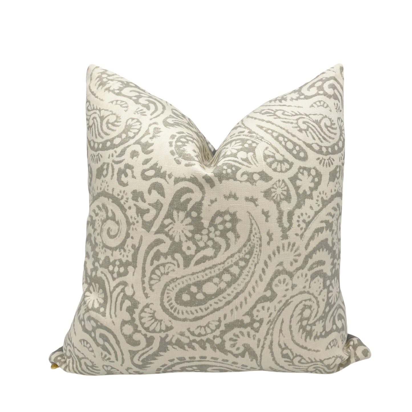 Kravet Arta Silver Paisley Pillow Cover