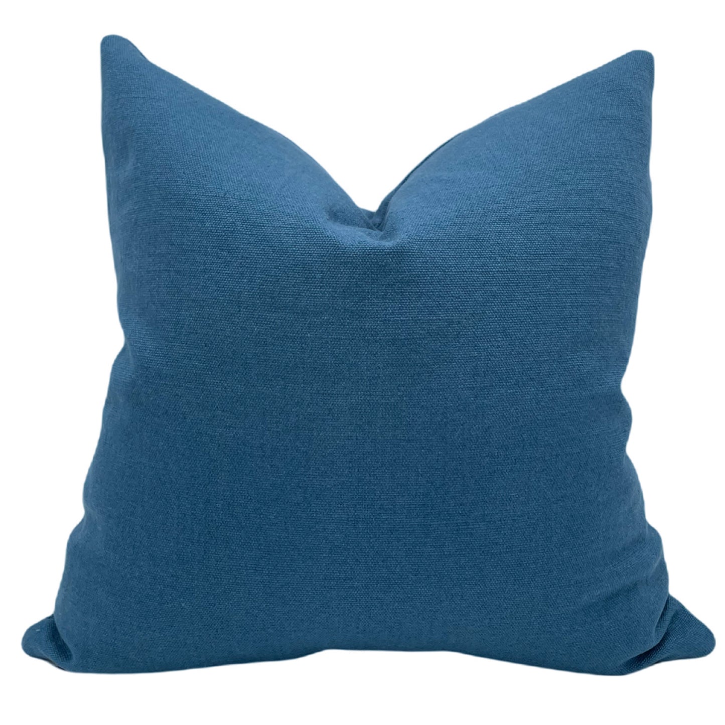 Deep blue heavy linen pillow cover