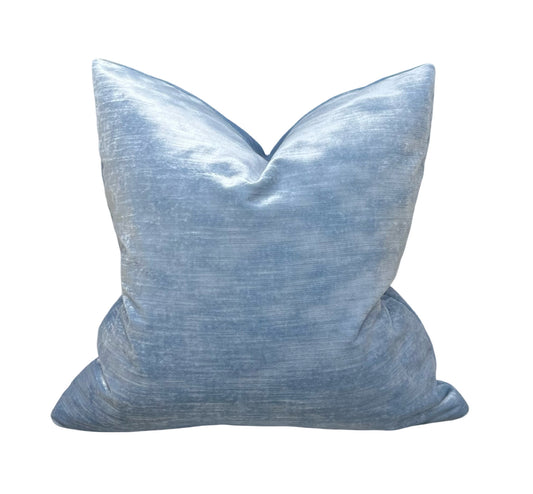 Ice Blue Velvet Pillow Cover