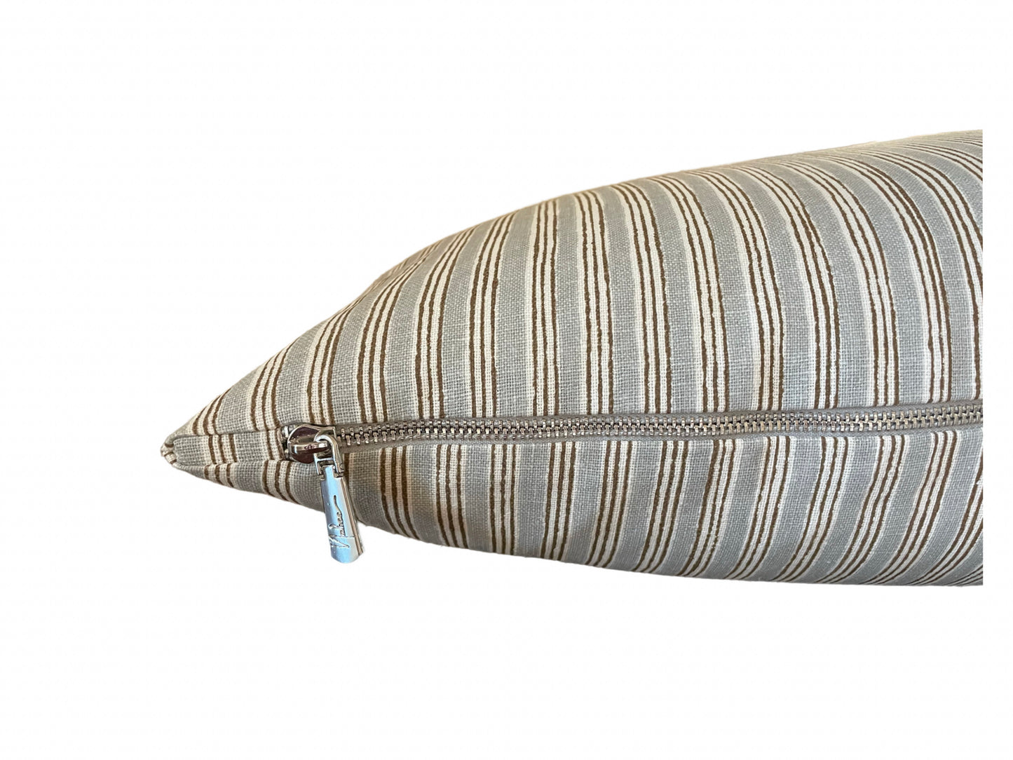 Grey and brown Stripe Pillow Cover