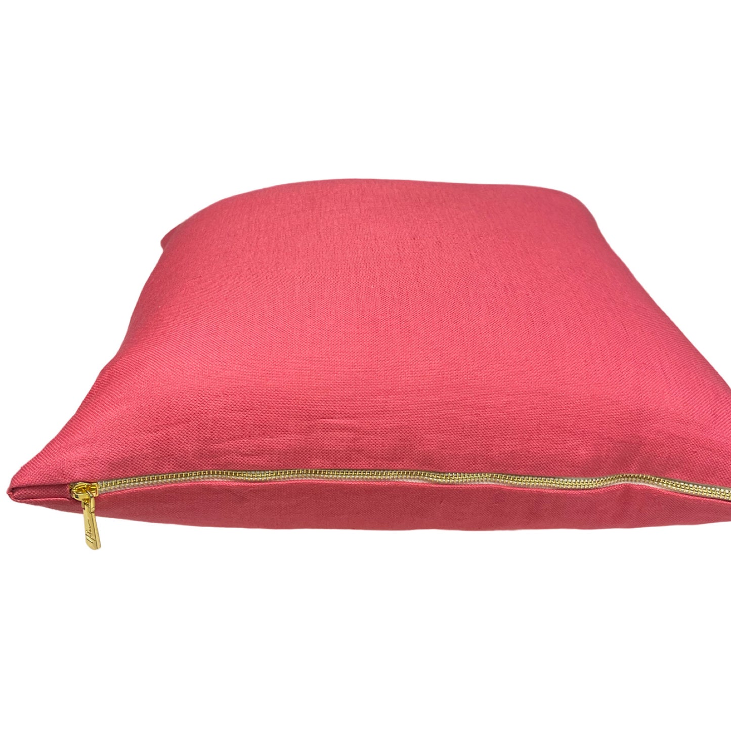 Coral Pink Linen Pillow Cover