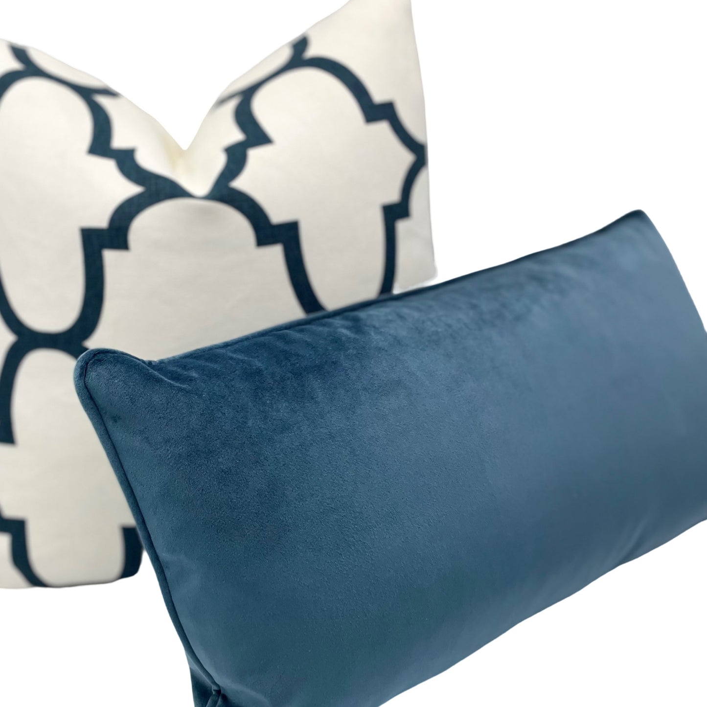 Kravet Raid Navy Geometric Pillow