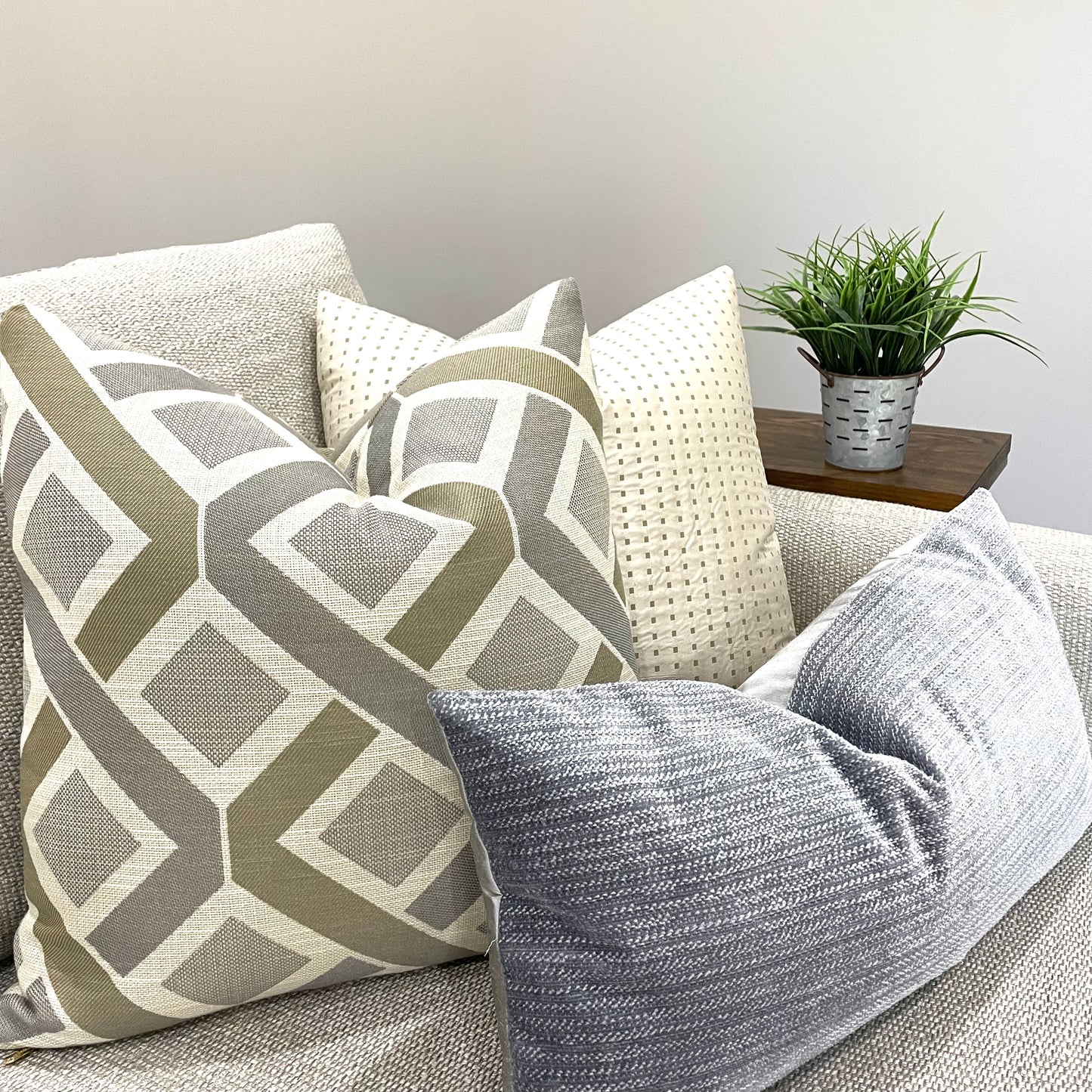 Mix Metal Diamond Pillow Cover