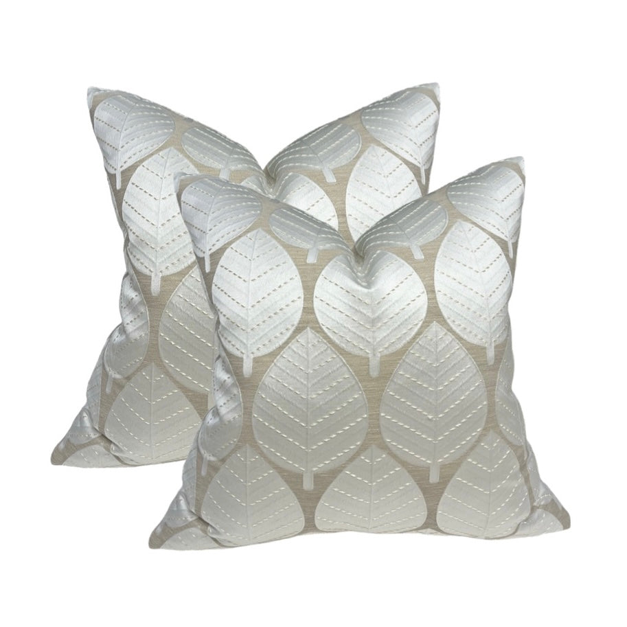 Satin Leaves Pillow Cover