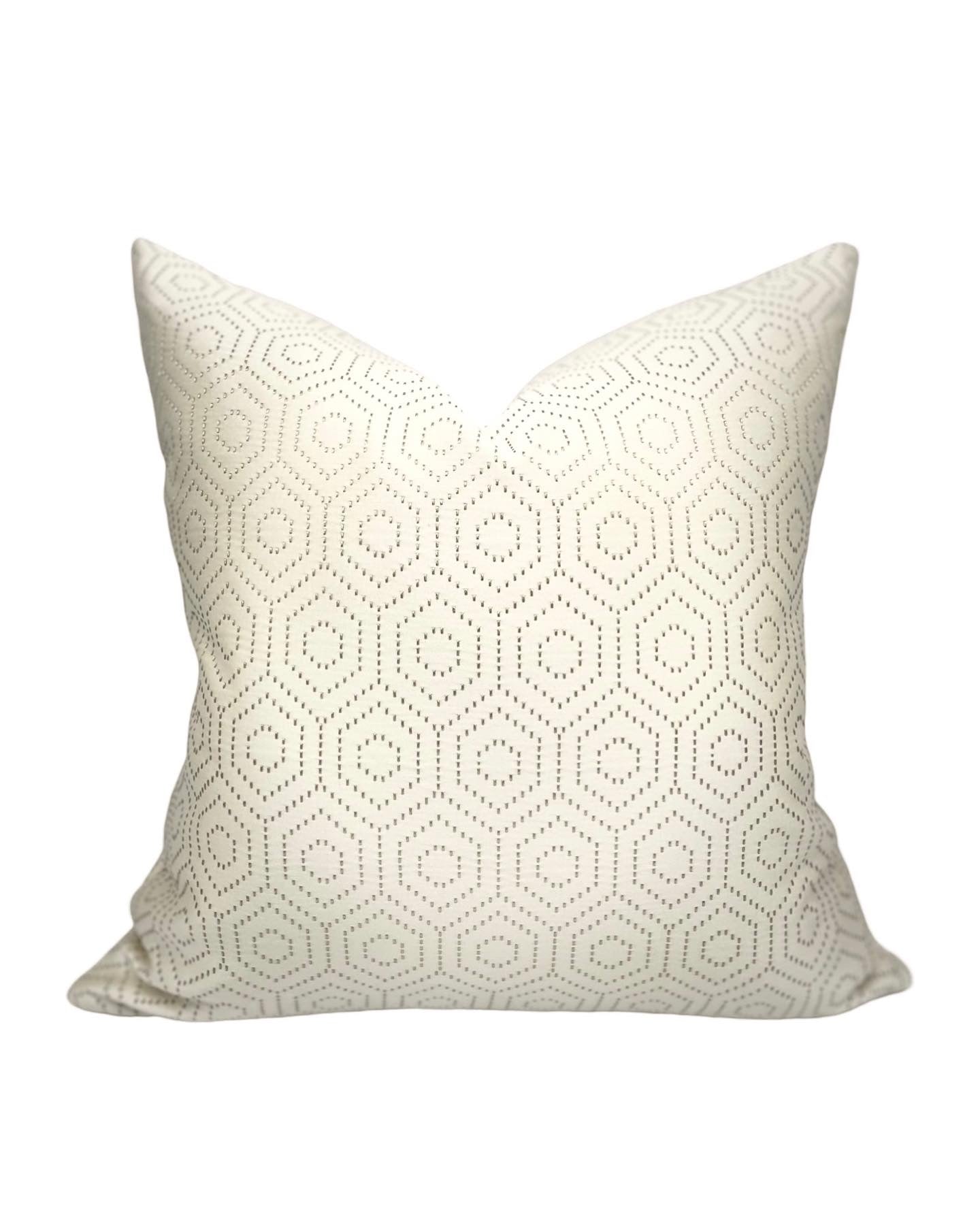 Cream Quilted Satin Pillow Cover
