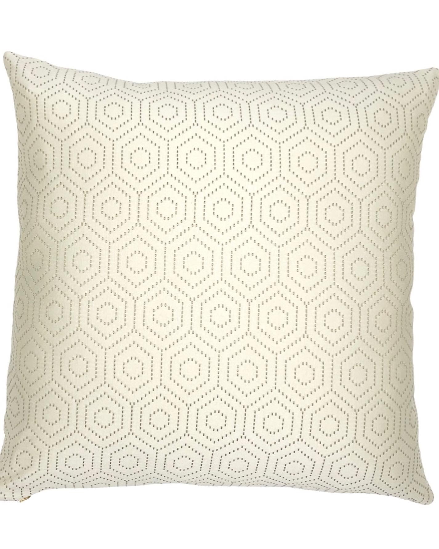 Cream Quilted Satin Pillow Cover