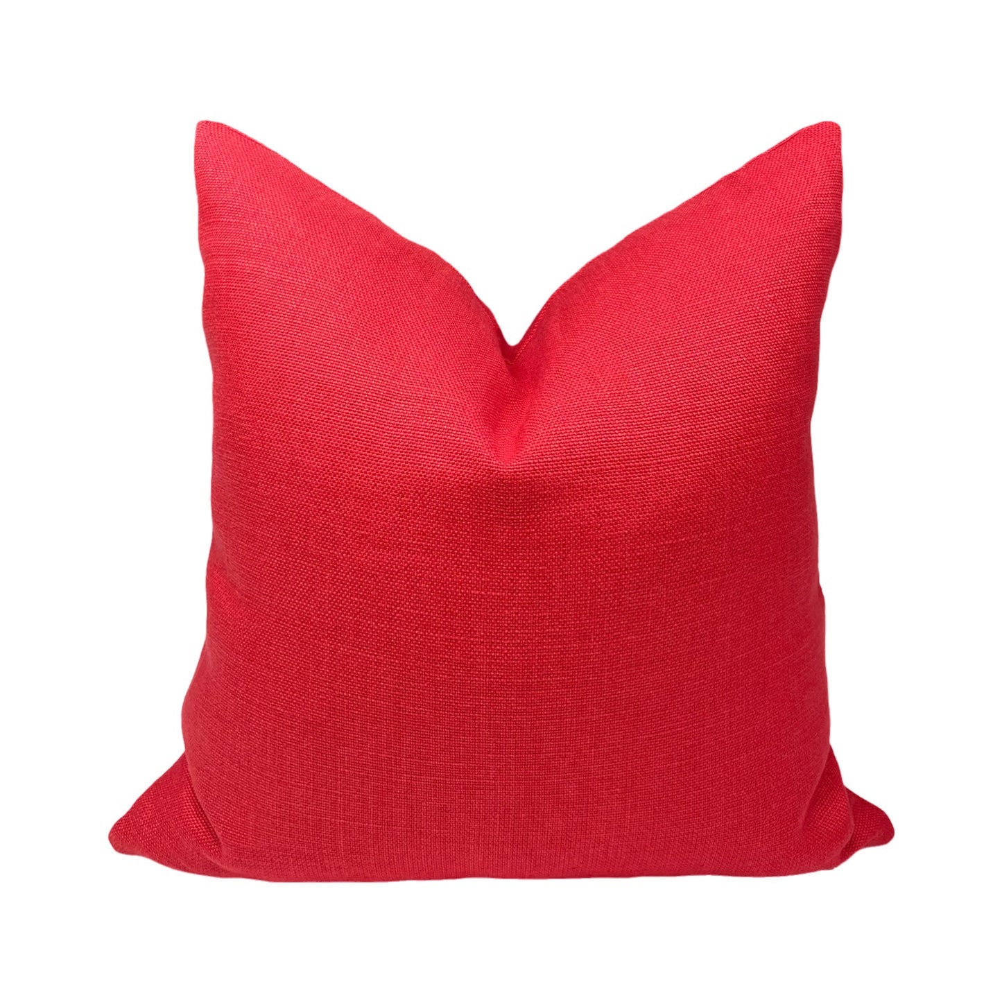 Solid Red Linen Pillow Cover