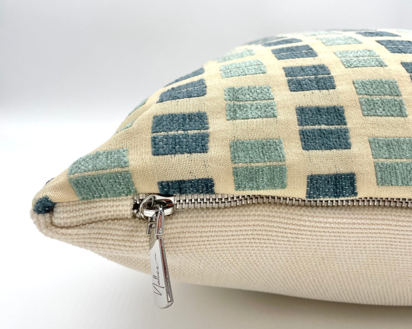 Broken Stripes Sage and Teal Pillow Cover