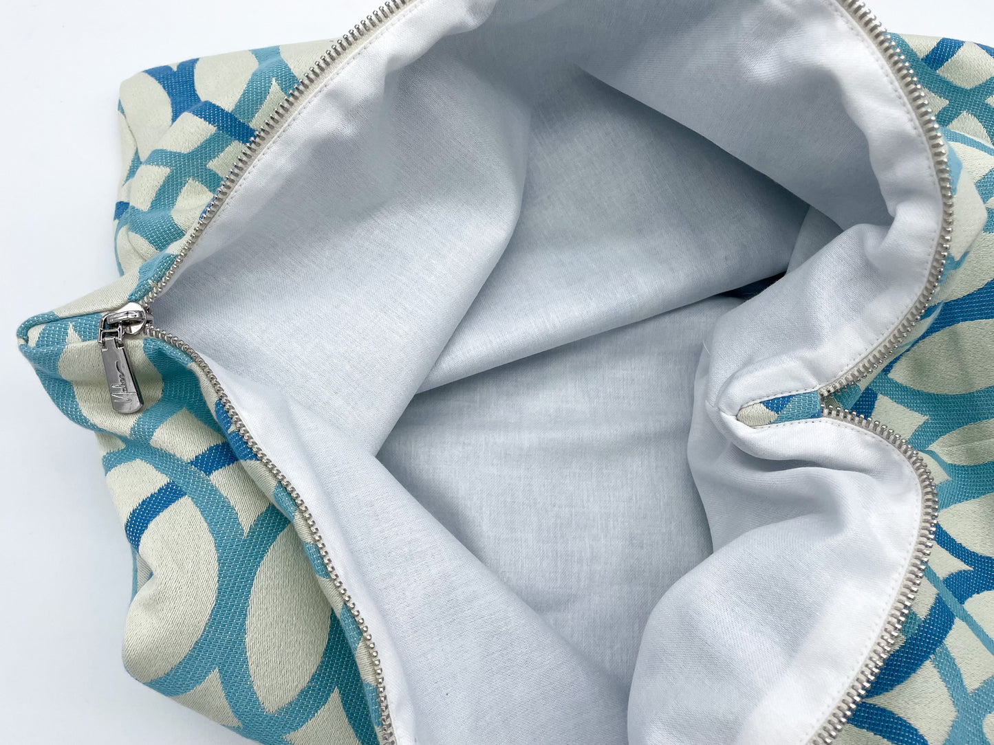 Aqua Chain Pillow Cover