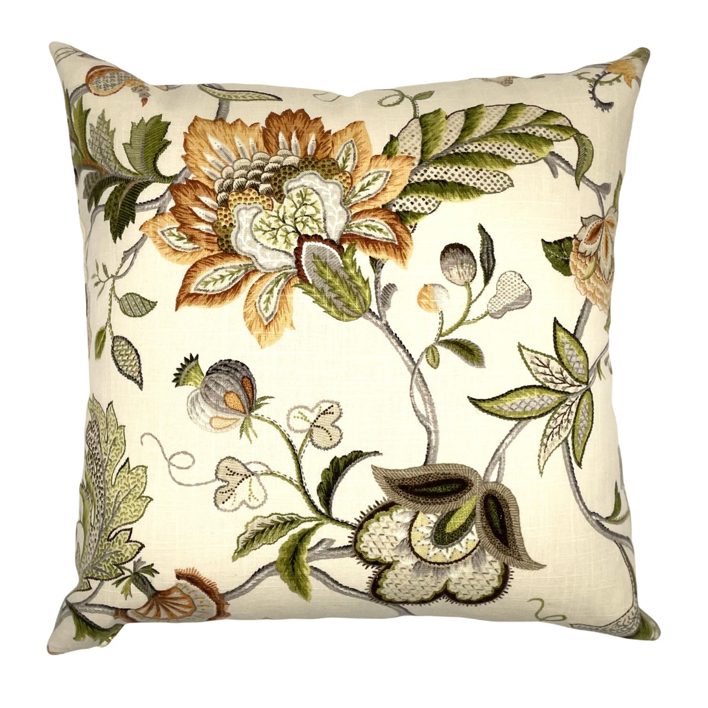 Fleur De Leaf Linen Pillow Cover