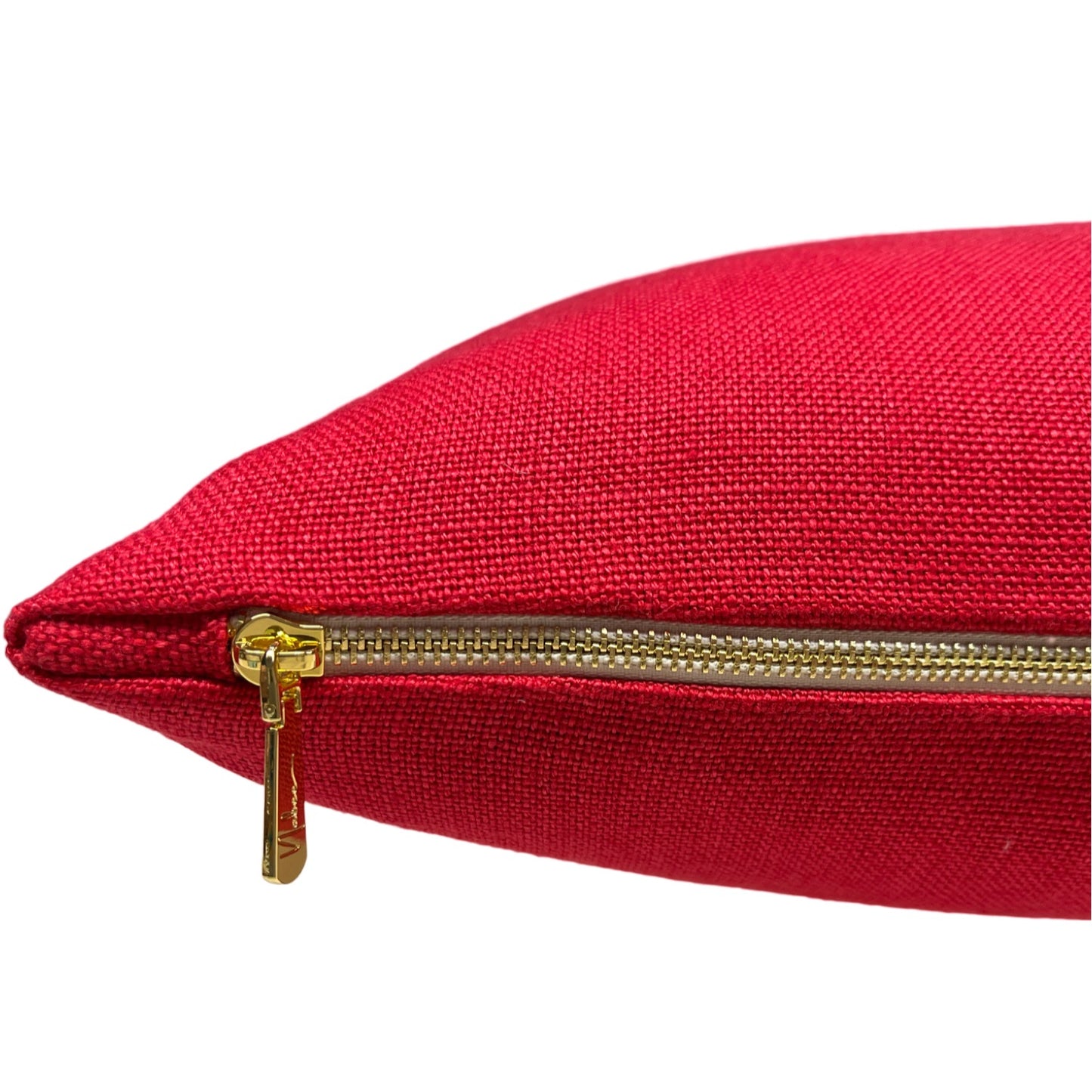 Solid Red Linen Pillow Cover