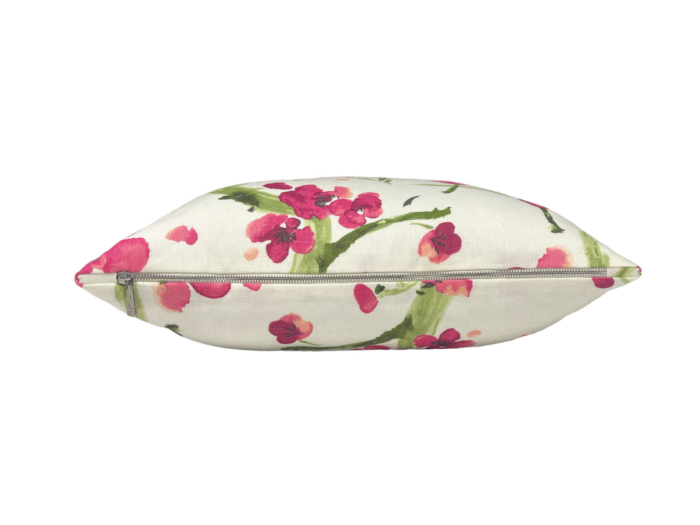 Pink Cherry Blossom Linen Pillow Cover