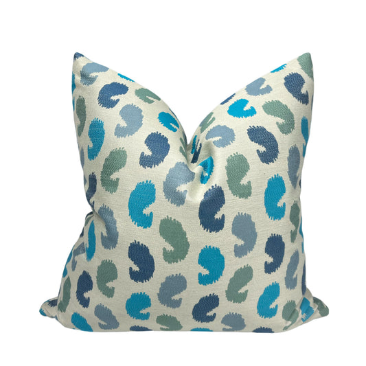 Playful Paisley in Prussian Pillow Cover