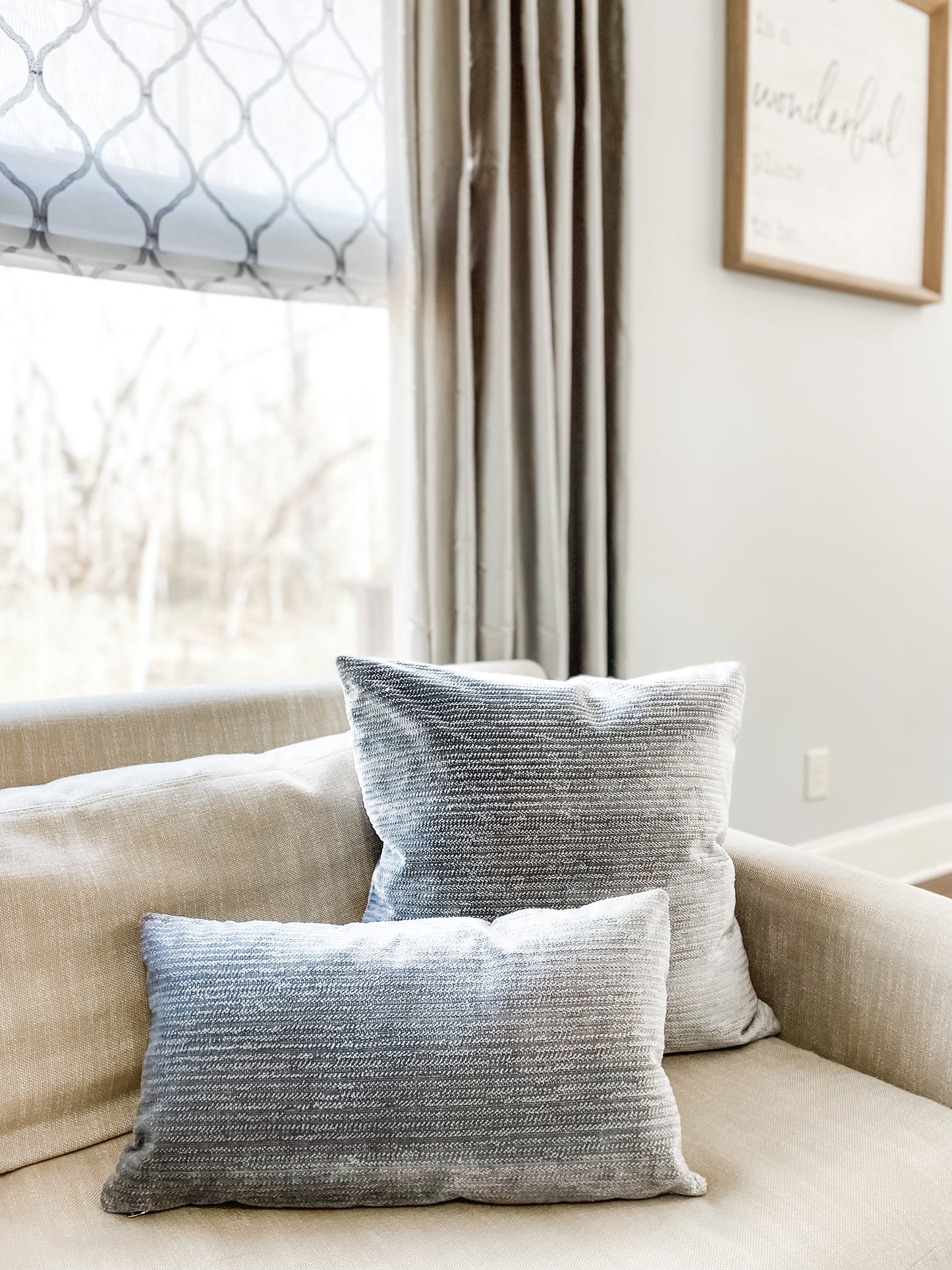 Beacon Hill Grey Velvet Pillow Cover