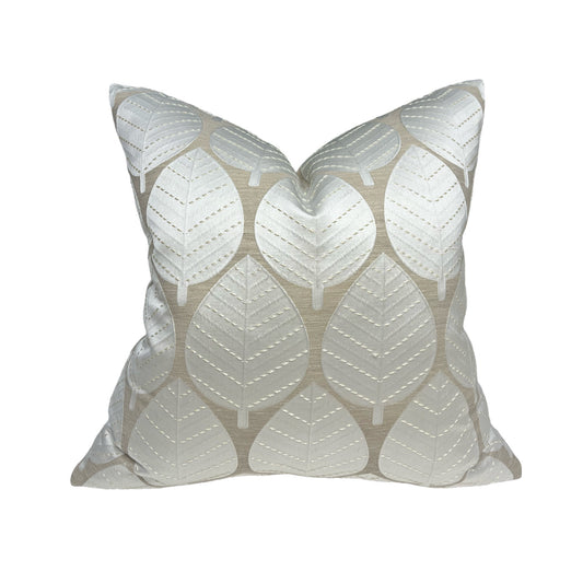 Satin Leaves Pillow Cover