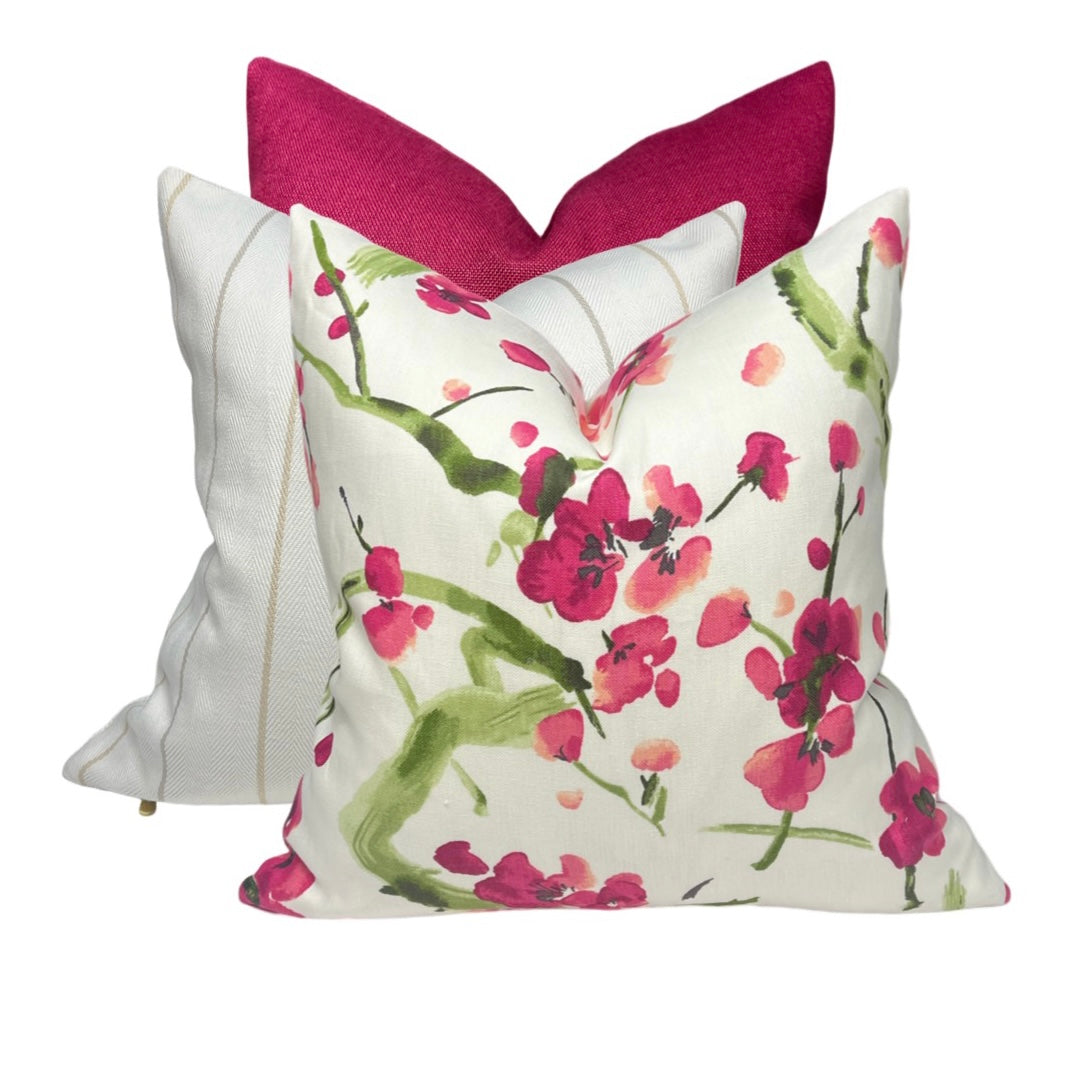 Magenta Linen Pillow Cover