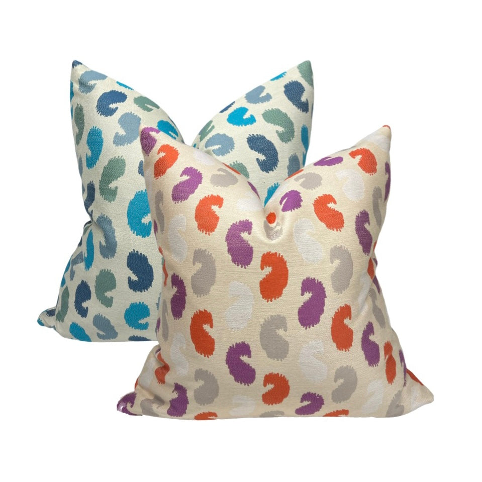 Playful Paisley in Prussian Pillow Cover